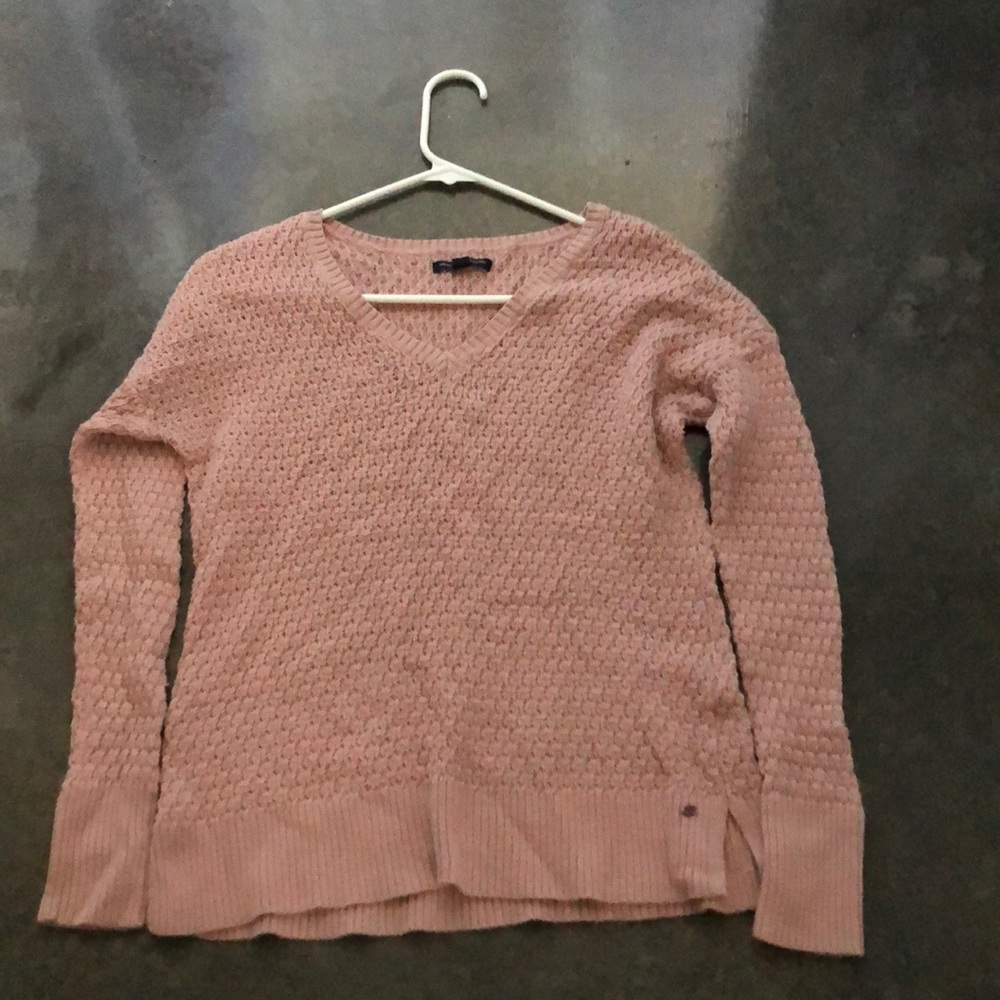 light pink v neck sweater